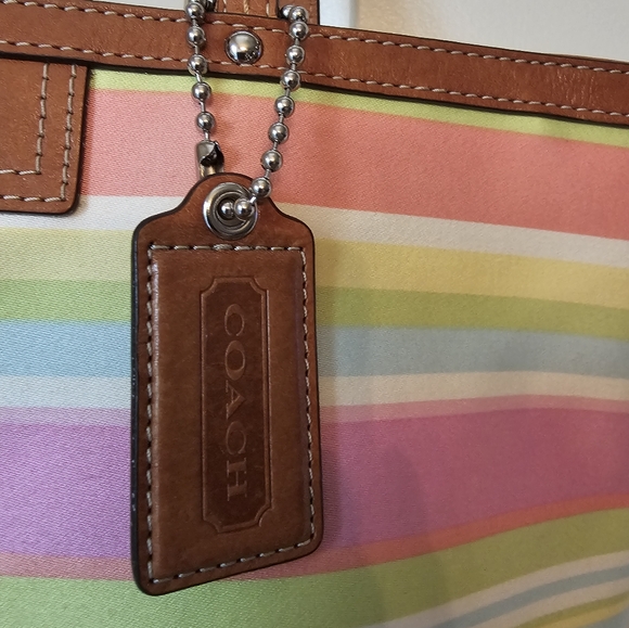 Coach• Hampton Pastel Reverseable Tote with British Tan Leather - Picture 4 of 13